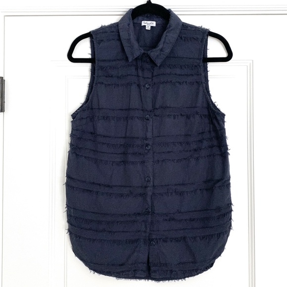 Splendid Tops - Splendid Sleeveless Navy Button Down - S